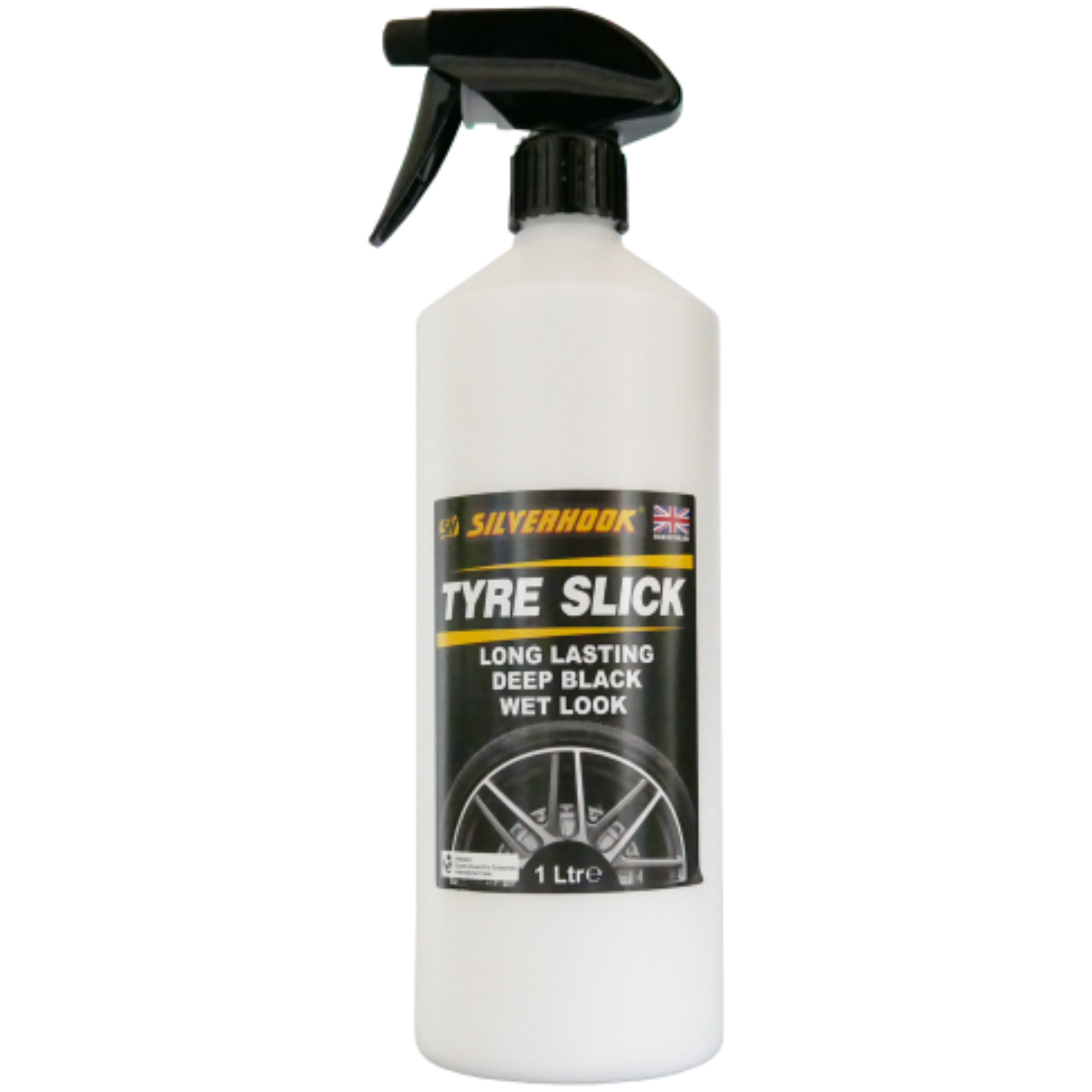 Silverhook Tyre Slick Long Lasting Deep Black Wet Look Exterior Plastics 1 Litre